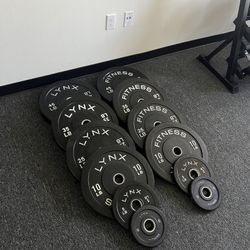 🔹LYNX Fitness🔹Olympic Bumper Plate Set 45/35/25/10/5/2.5🔹Home Gym Weights