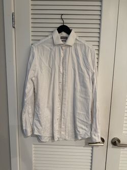 Michael Kors Men's White Long-Sleeve Dress Shirt