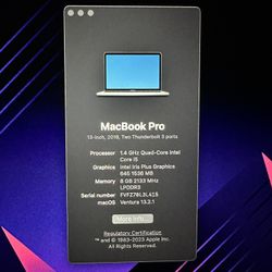 MACBOOK PRO 2019 Thunderbolt  500GB