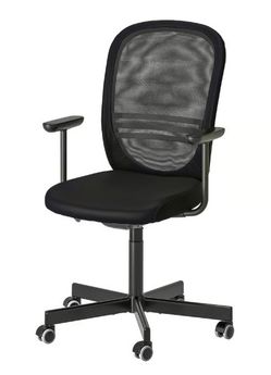 Office chair with armrest, black