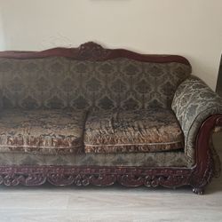 Brown Wooden Black Couches