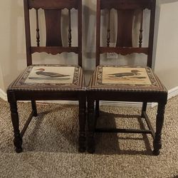 36" Antique Duck Chair Set