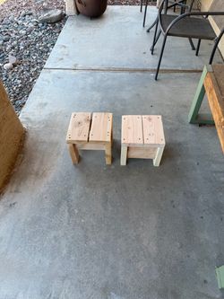 Handmade Wooden plant stand set of 2