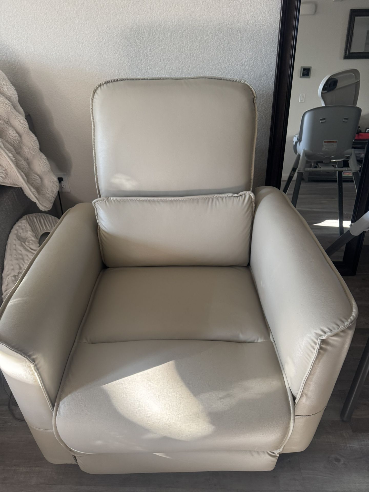 Beautiful Light, Gray, Synthetic, Leather Rocker, Swivler, And Electric Recliner