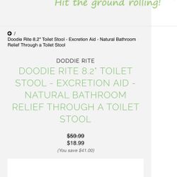 DOODIE RITE 8.2" TOILET STOOL - EXCRETION AID - NATURAL BATHROOM RELIEF THROUGH A TOILET STOOL