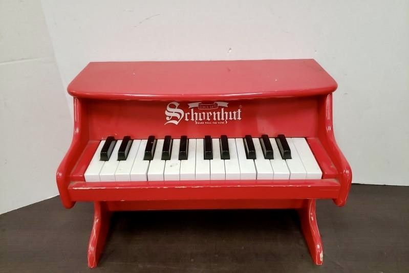 Schoenhut Red Wooden Toy Piano - 25 Key Miniature