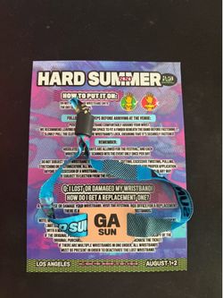 Hard Summer - Sunday GA x 3