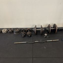 Standard Size Weight Plates, Adjustable Dumbbells And portable Squat Rack