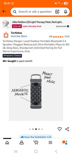 Turtlebox Ranger: Loud! Outdoor Portable Bluetooth 5.4 Speaker | Rugged, Waterproof, Ultra-Portable | Plays to 105 db, Deep Bass, Shockproof, Unlimite