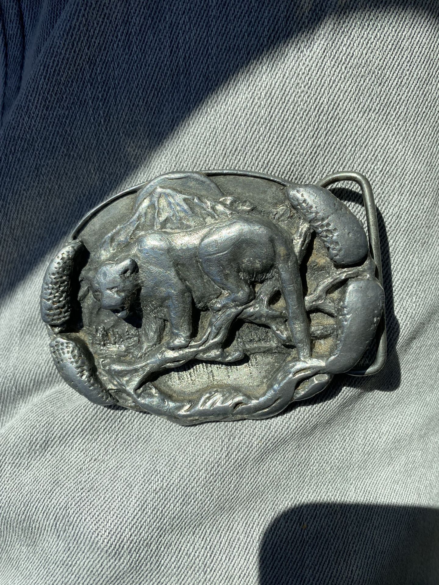 Vintage Pewter Belt Buckle