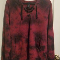 Red And Black Tie Dye Hoodie