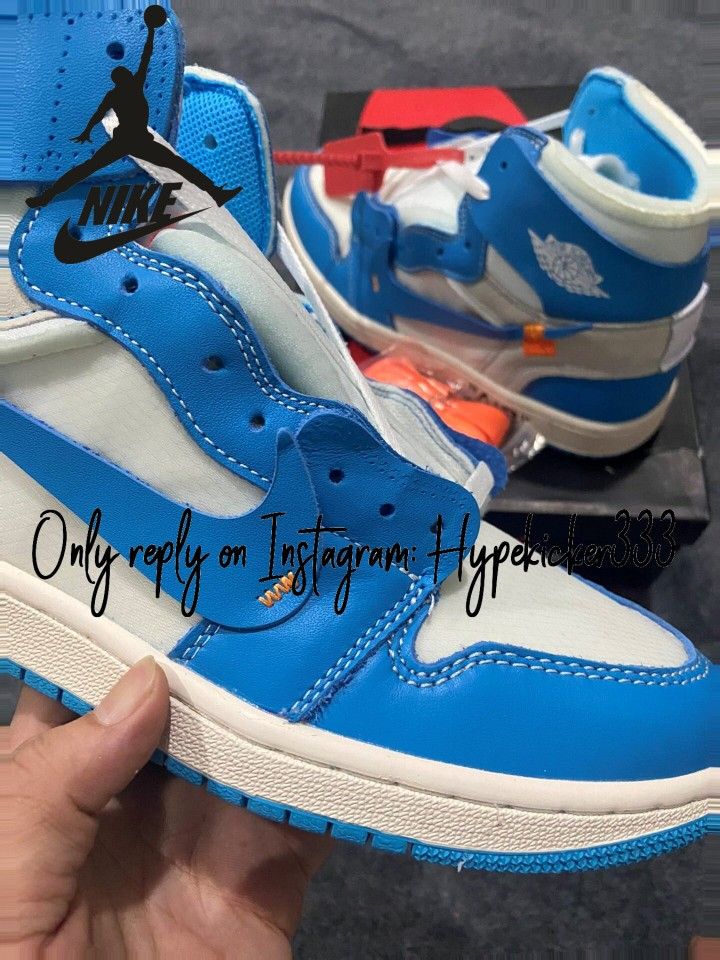 Jordan 1 Retro Off-White High University Blue perfect condition shoes