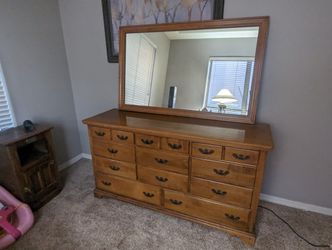 Dresser With Matching Attachable Mirror