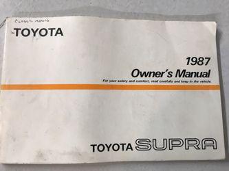 Toyota Supra Owners Manual