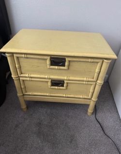 Faux Bamboo 2-Drawer Nightstand