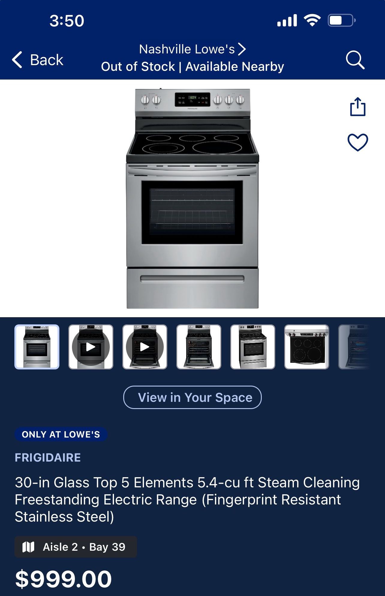Frigidaire 30-in Glass Top 5 Elements 5.4-cu ft Steam Cleaning Freestanding Electric Range