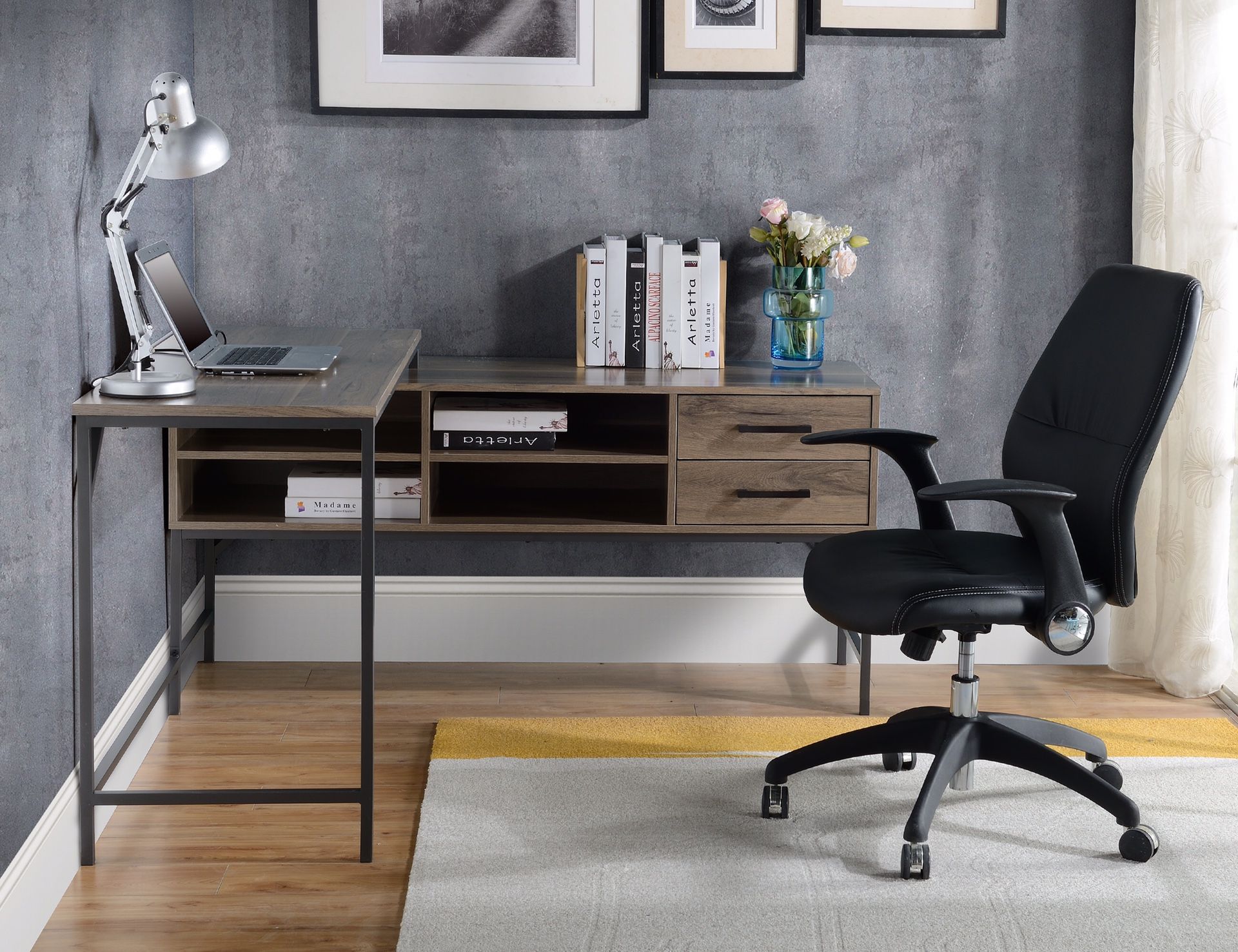 FREE SHIPPING L-Shàpë Córnèr Dèsk For Home Office For Dèsktöp Computer Wôrkstàtion