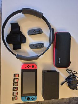 Nintendo Switch with games and accessories