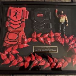 WWE ROMAN REIGNS CUSTOM GLOVE AND ULA FALA SHADOWBOX DISPLAY