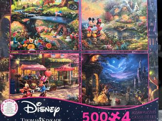 Disney Puzzle 4 Pack 500 Pieces Thomas Kinkade