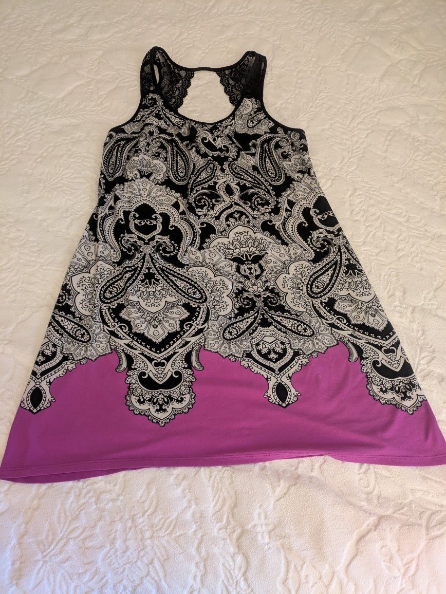 Black/White/Purple/Black Lace Sleepwear