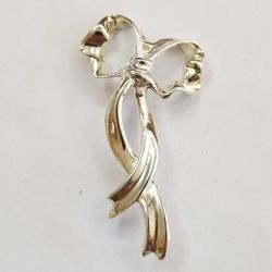Sterling Silver Ribbon Style Pin