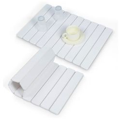 Stone Drying Mat for Kitchen Counter, 24"x16" Large Collapsible Dish Drying Mat with Non-Slip Pad and Sandpaper, Rolling Design