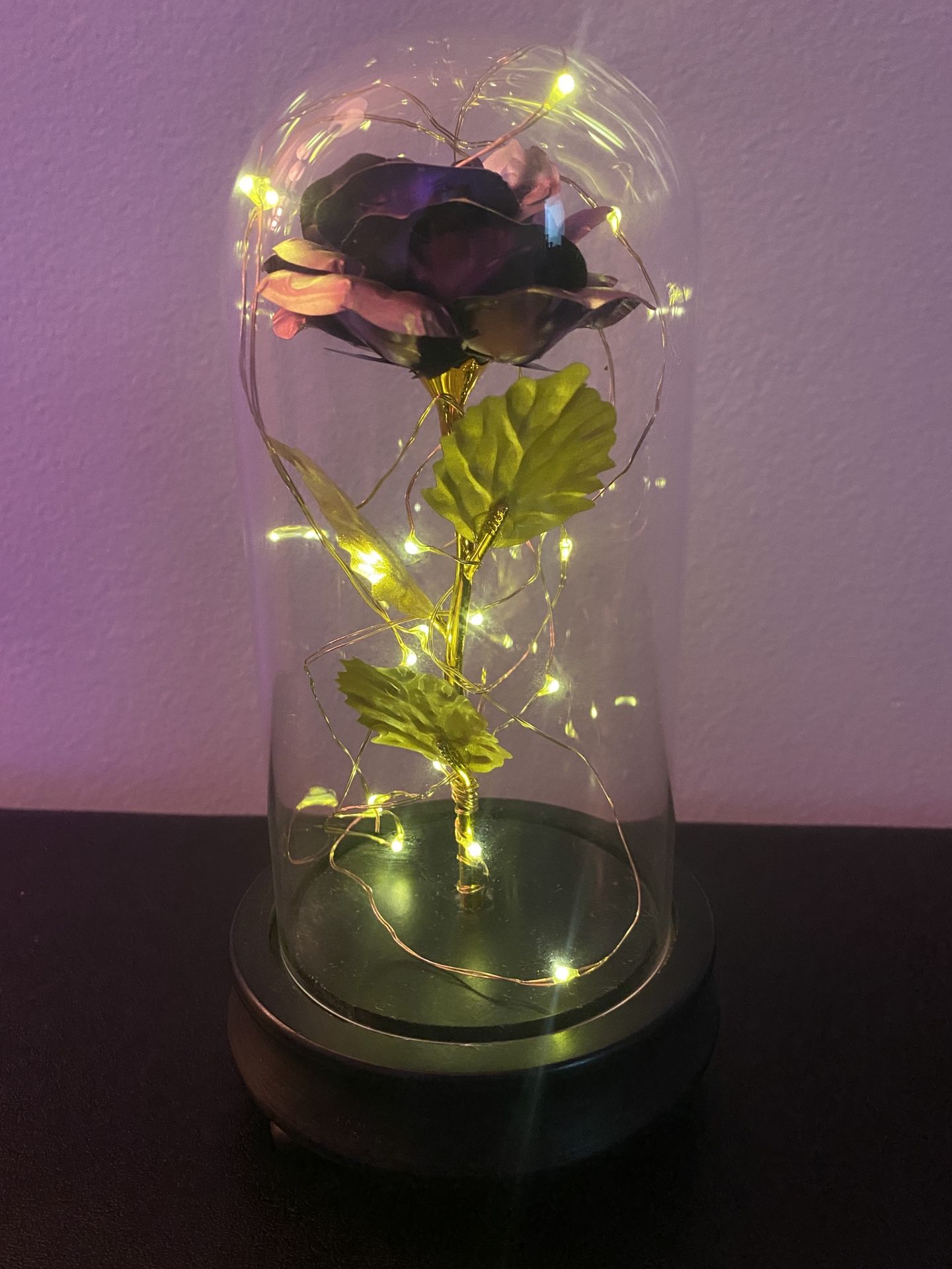 Beautiful Rose Flower In Glass Dome