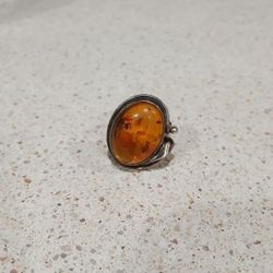 Baltic Amber Sterling Silver Ring
