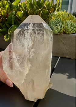 Large clear quartz crystal
