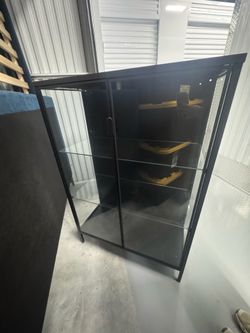 IKEA Black Matte Glass Cabinet