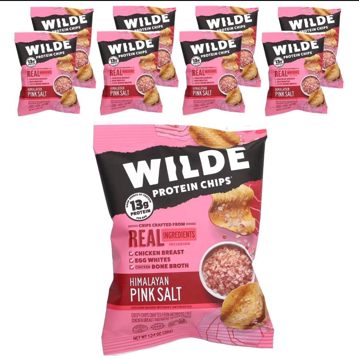 Wilde Brand Protein Chips Chicken Waffles 1.34 Oz Pack Of 8