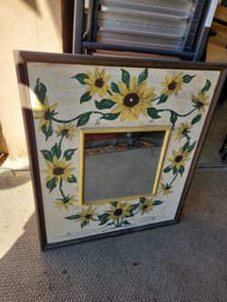 Hand-Painted Sunflower Wall Mirror