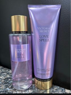 NEW VICTORIAS SECRET PINK LOVE SPELL FINE FRAGRANCE MIST AND LOTION SET $15!