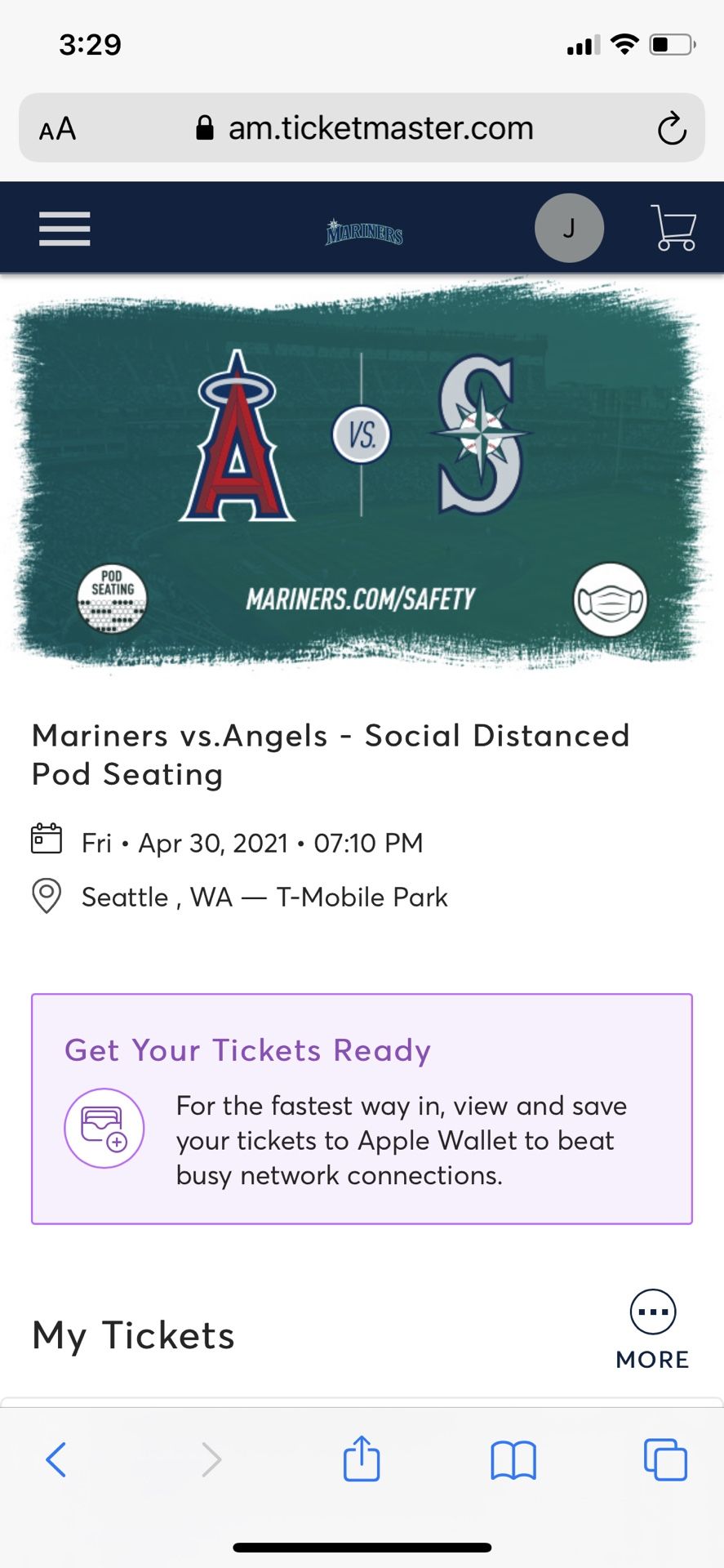 Seattle Mariners 4/30 Section 121