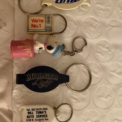 Lot Of Six Vintage Key Chains