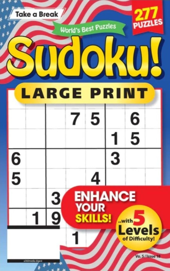 World's Best Puzzles Sudoku - Large Print Vo. 5 / Issue 18: 277 Puzzles, 5 Level