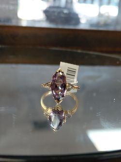 14k amethyst gemstone ring