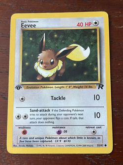 1st Edition Team Rocket Eevee Pokemon Card 1999