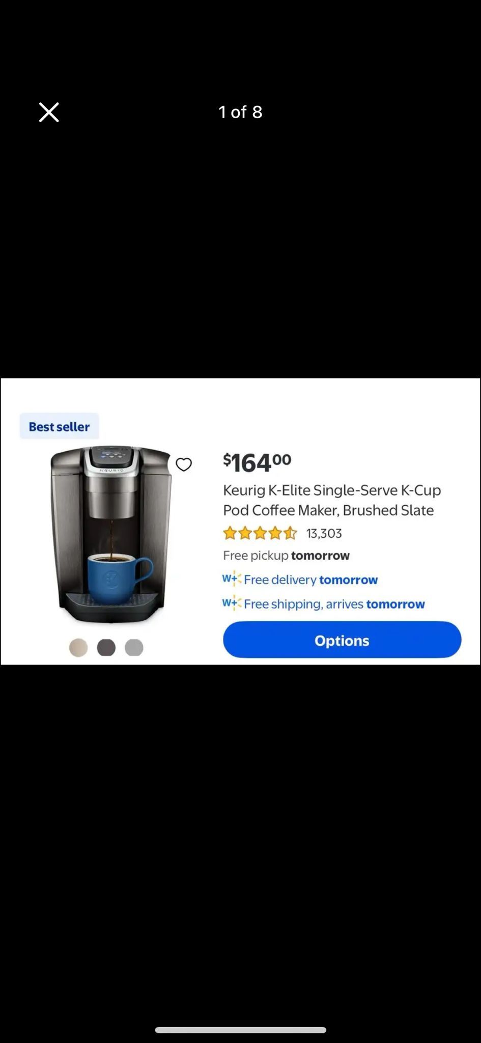 Keurig K-Elite Single-Serve K-Cup Pod Coffee Maker, Brushed Slate