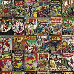 Marvel Comic Book Covers Wall Poster
