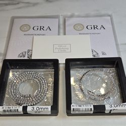 Silver 3MM Tennis Chain Necklace And Bracelet Set