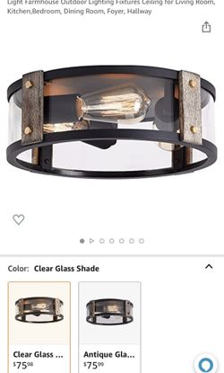 Flush Mount Ceiling Light ,13-inch Rustic Ceiling