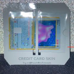 Pokemon Card Credit Card Skin ~ Ditto Base Set 1st Edition Holographic Credit Card Skin