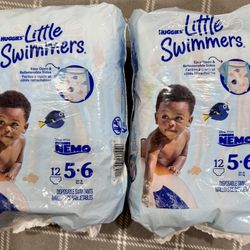 2 Bags Of Huggies Little Swimmers Size 5-6 For $7 New Bag Or 10$ For Both
