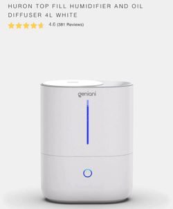 Geniani Huron Top Fill Humidifier and Oil Diffuser 4L White