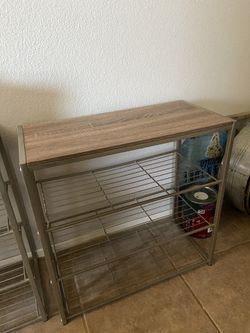 2 small shoe organizer shelf's - both for $30 a pick up Menifee