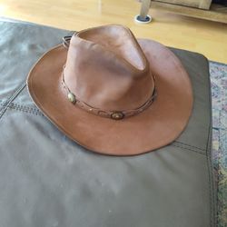 Stetson Roxbury Mocha Distressed Shapeable Leather Cowboy Western Hat