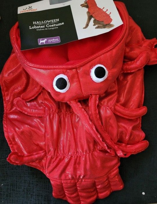Red Lobster shiny Halloween Dog Costume Medium New