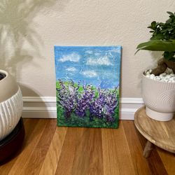 Hand Painted Lilacs On Canvas